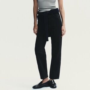 Zara Jeans 13 - 14 years Kids Black Distressed Mom Fit Pant Zip Fly 5 pocket NWT